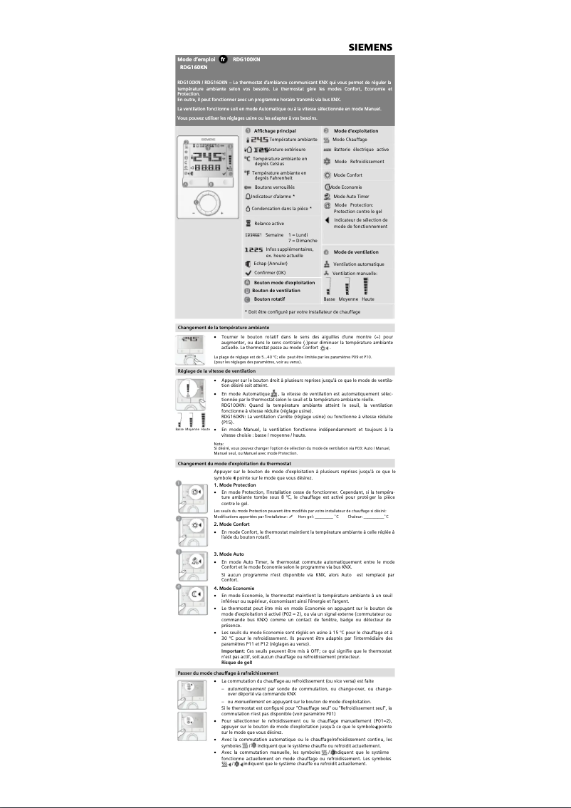Image de la première page du manuel de l'appareil RDG100KN