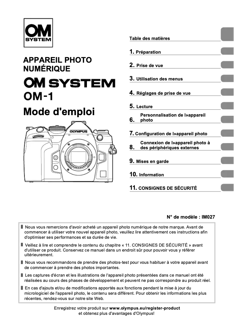 Página 1 del manual Manual de usuario OM SYSTEM OM-1