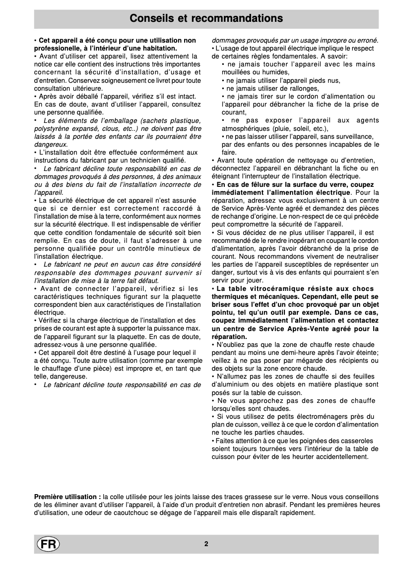Page n°1 - Manuel utilisateur Hotpoint Ariston KBT 6004 bi