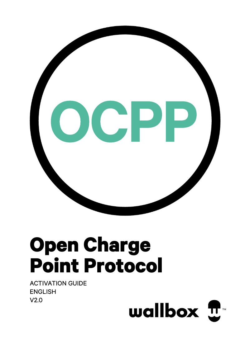 Page 1 de la notice Manuel utilisateur Wallbox Open Charge Point Protocol