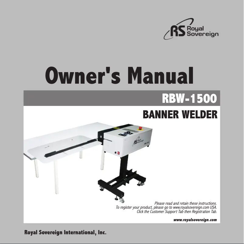 Page n°1 - Manuel utilisateur Royal Sovereign RBW-1500