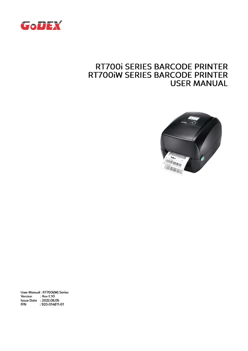 Image de la première page du manuel de l'appareil RT700i