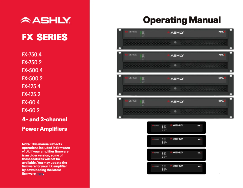 Page 1 de la notice Manuel utilisateur Ashly FX-60.4