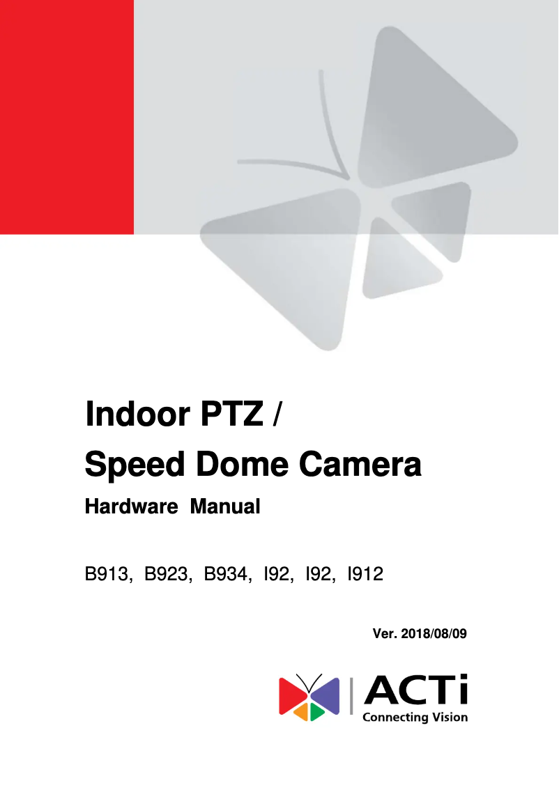 Page 1 de la notice Manuel utilisateur ACTi B934