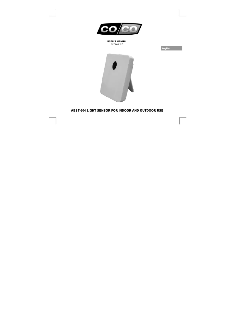 Page 1 de la notice Manuel utilisateur COCO ABST-604