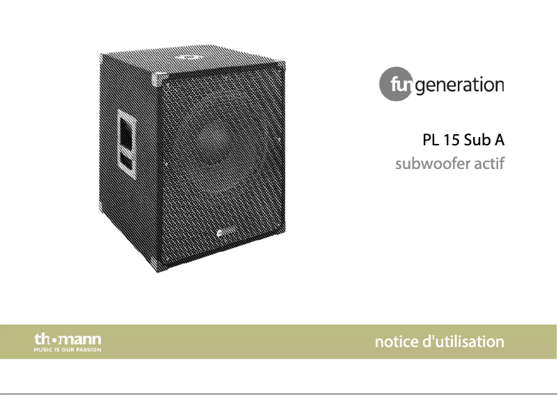 Page 1 de la notice Manuel utilisateur Fun Generation PL 15 Sub A