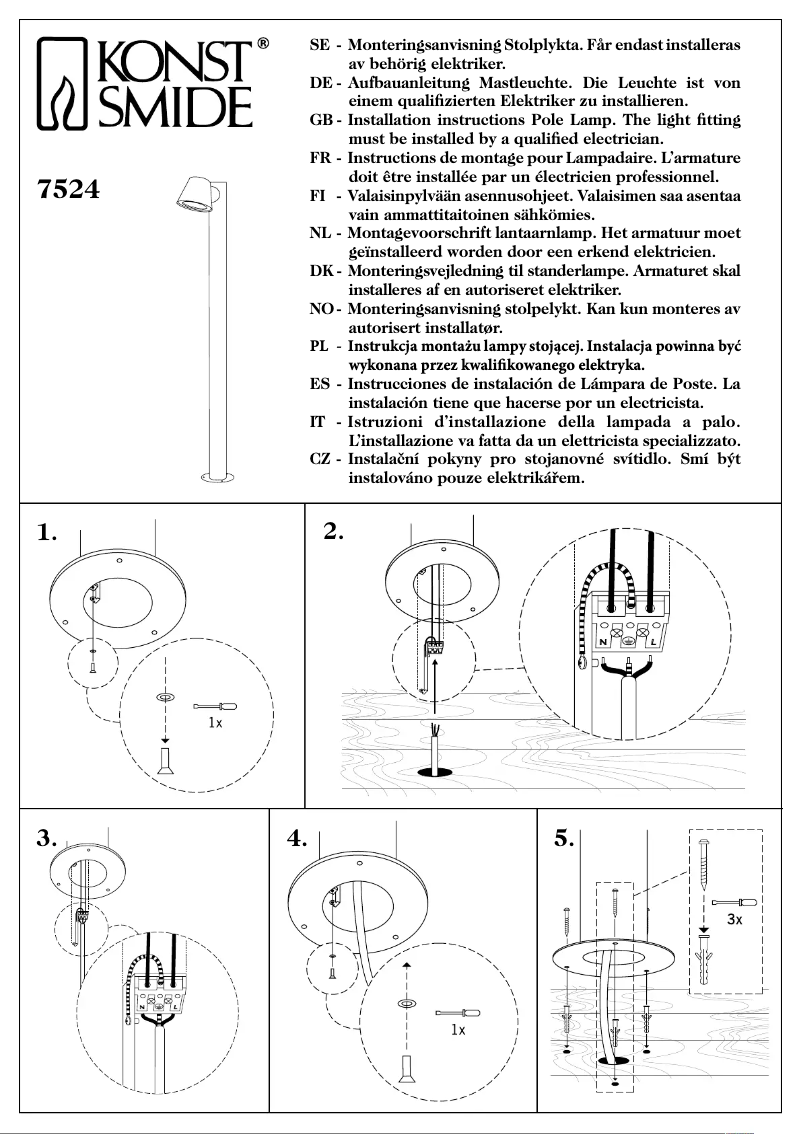 Page n°1 - Manuel utilisateur Konstsmide Trieste