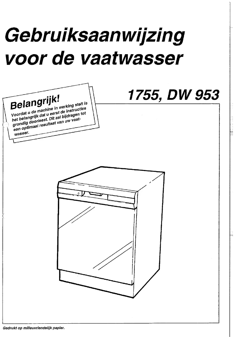 Page 1 de la notice Manuel utilisateur Asko D1755