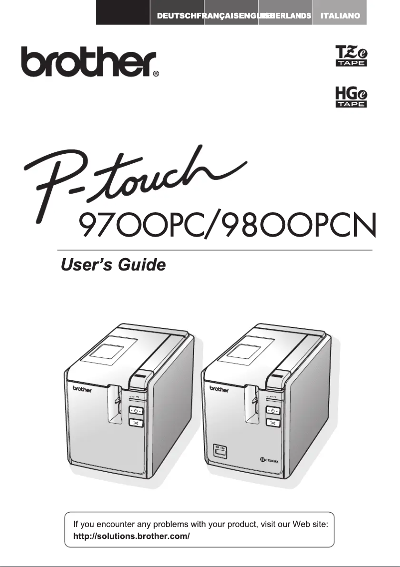 Page 1 de la notice Manuel utilisateur Brother P-touch 9700PC