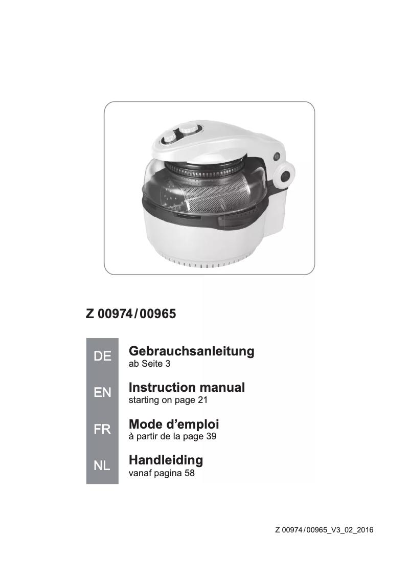 Page 1 of the manual User Manual Gourmetmaxx 00974200125