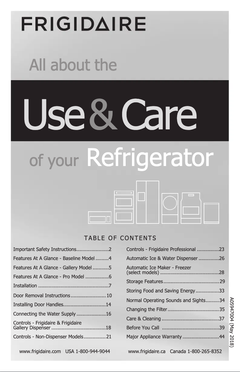 Page 1 de la notice Manuel utilisateur Frigidaire LFHB2751TF