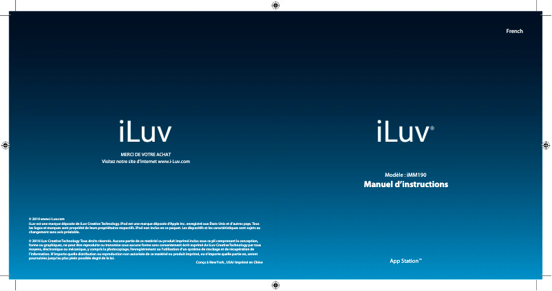 Page n°1 - Manuel utilisateur iLuv iMM190