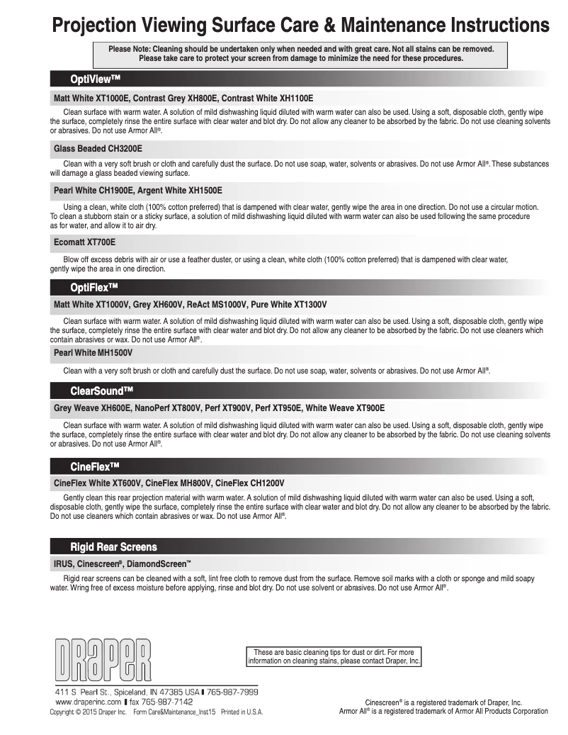 Page 1 de la notice Manuel utilisateur Draper Consul