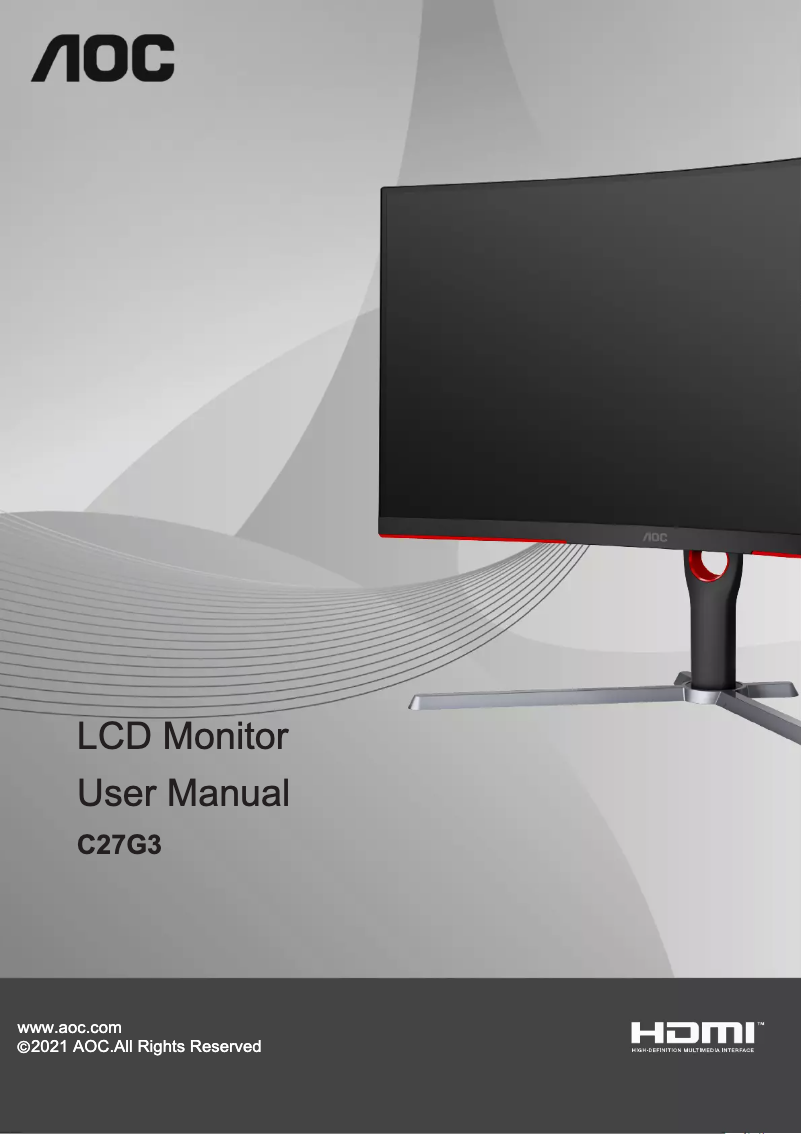 Page n°1 - Manuel utilisateur AOC C27G3