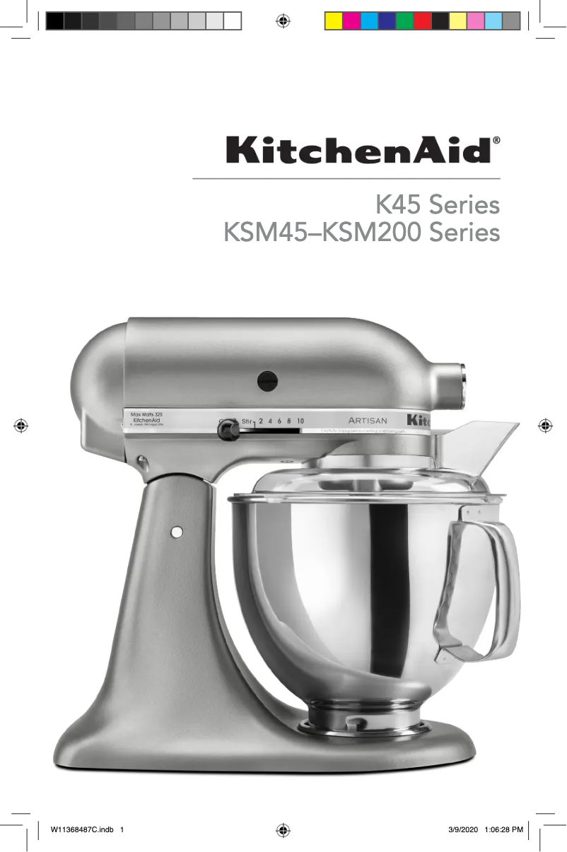 Page n°1 - Manuel utilisateur KitchenAid KSM155GBCZ