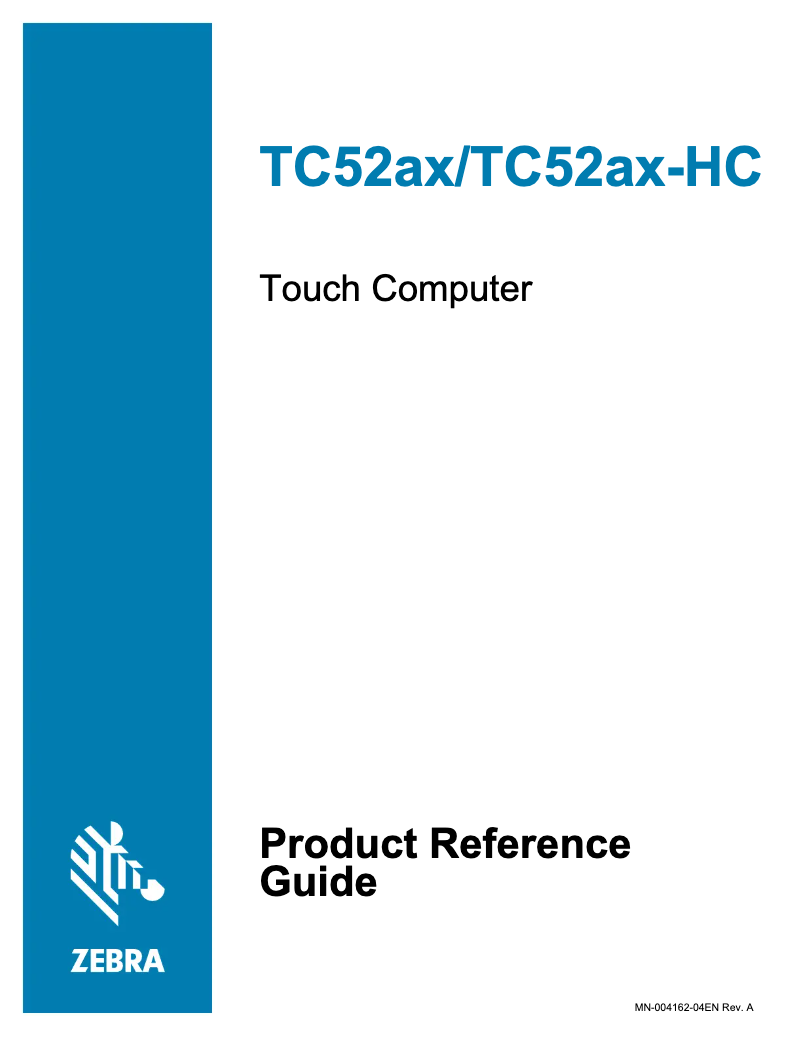 Page 1 de la notice Manuel utilisateur Zebra TC52ax-HC