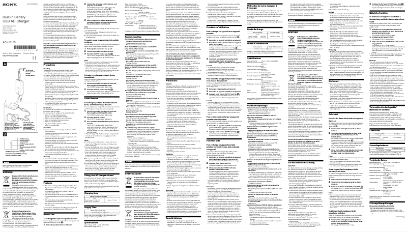 Página 1 del manual Manual de usuario Sony AC-UP100