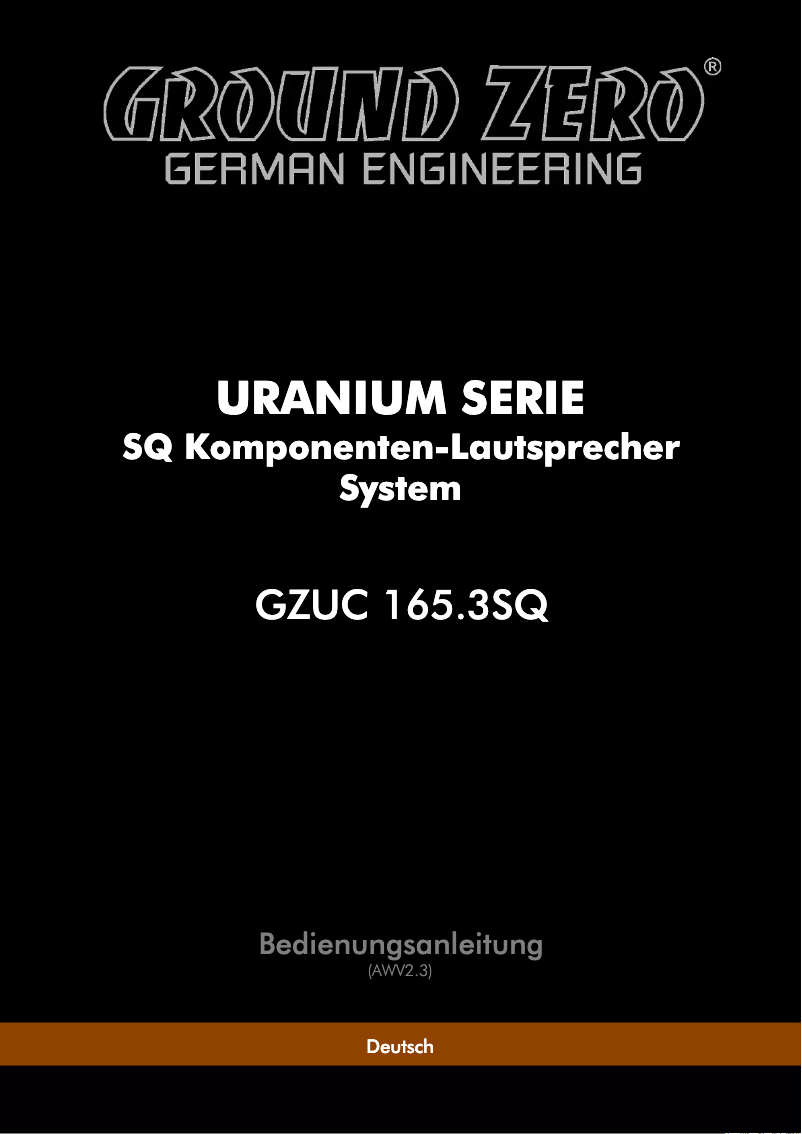 Page 1 de la notice Manuel utilisateur Ground Zero GZUC 165.3SQ