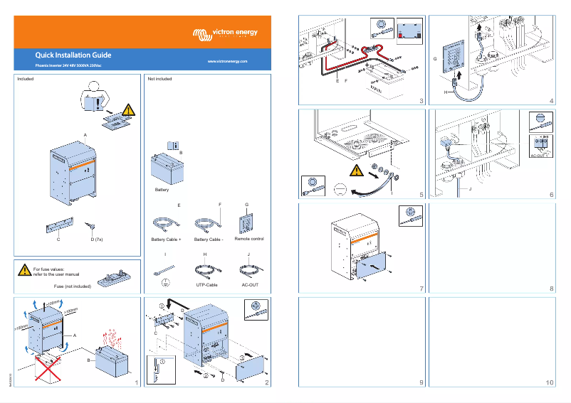 Page n°1 - Guide de démarrage rapide Victron Energy Phoenix Inverter