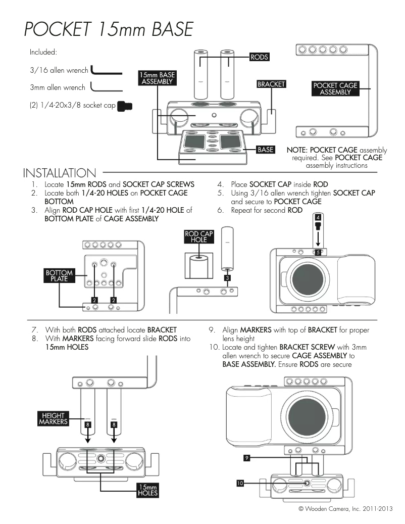 Page 1 de la notice Manuel utilisateur Wooden Camera 168900