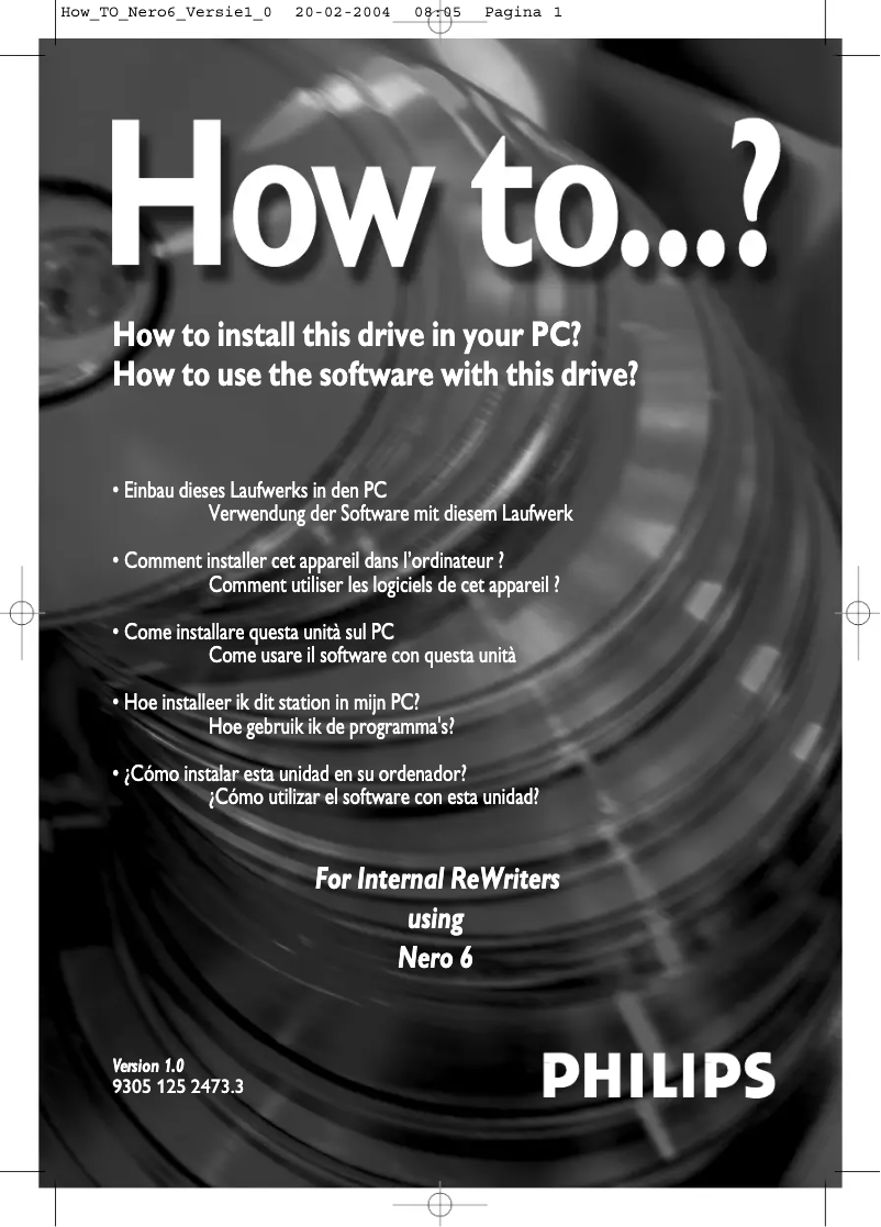 Page n°1 - Manuel utilisateur Philips DVDR1640