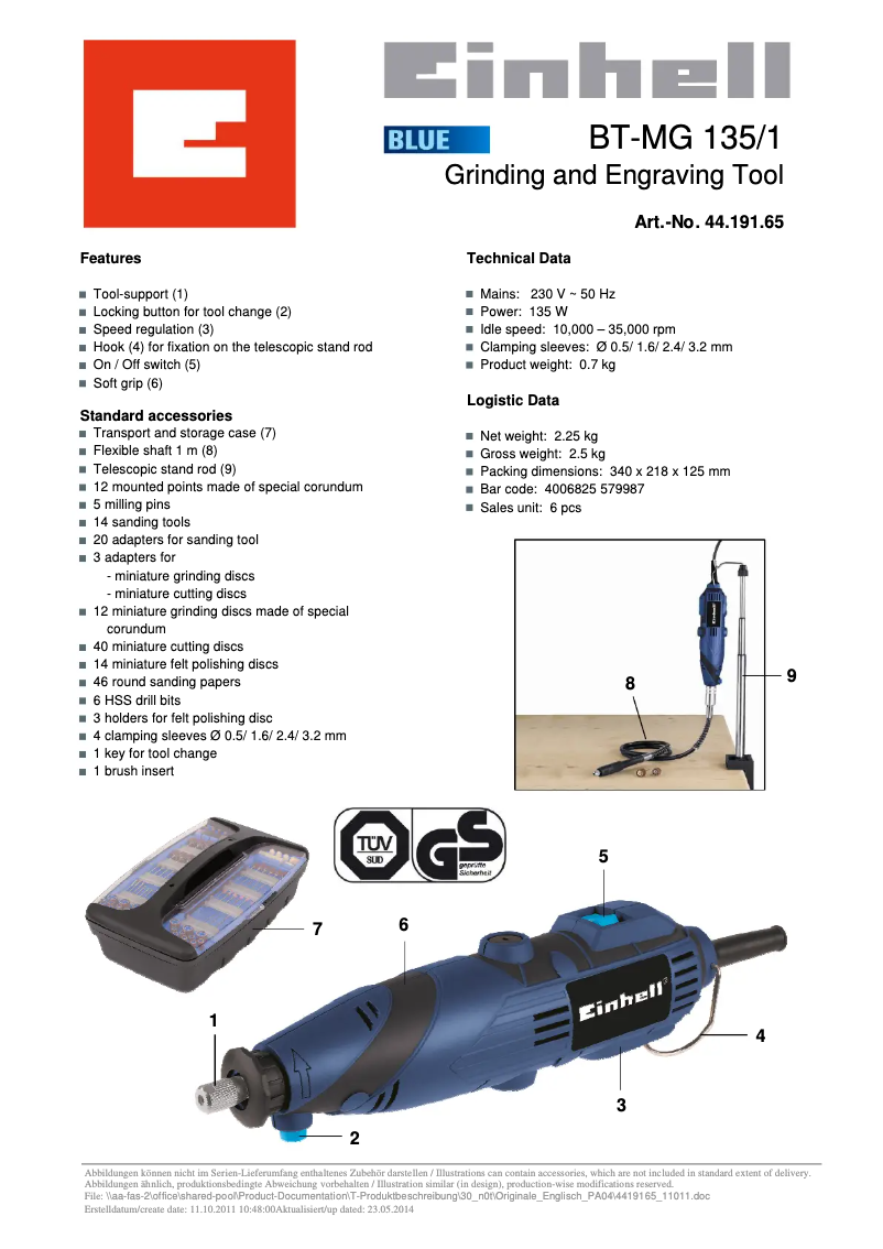 Image de la première page du manuel de l'appareil BT-MG 135/1