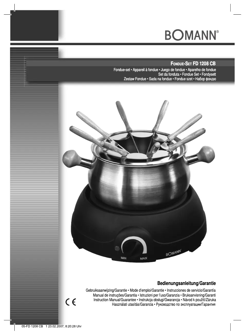 Page 1 of the manual User Manual Bomann FD 1208