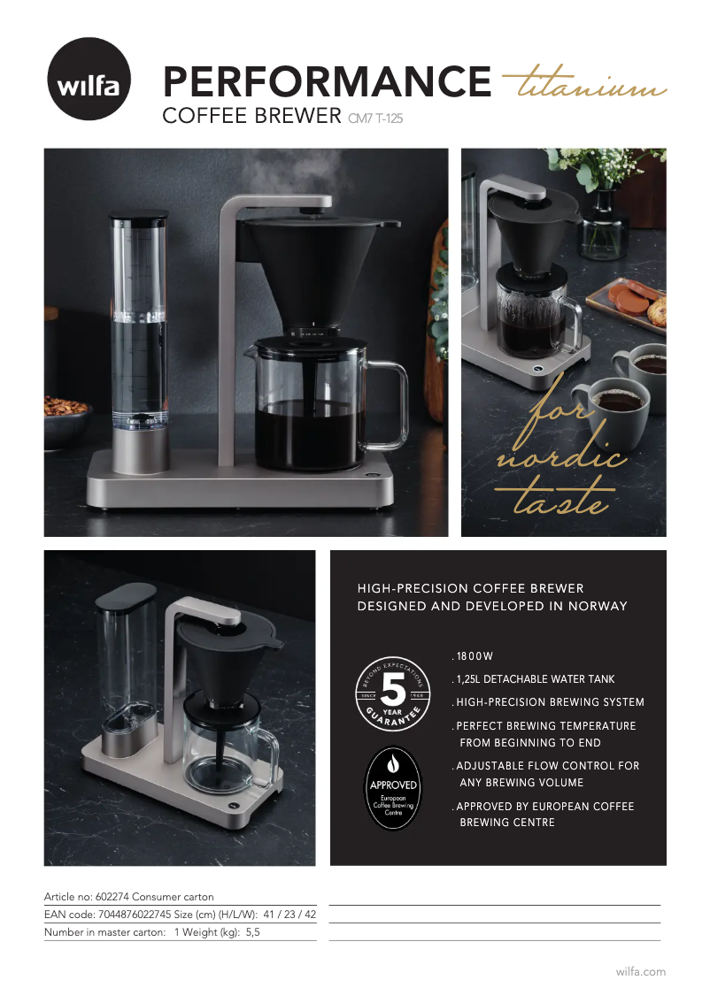 Image de la première page du manuel de l'appareil Performance CM7T-125