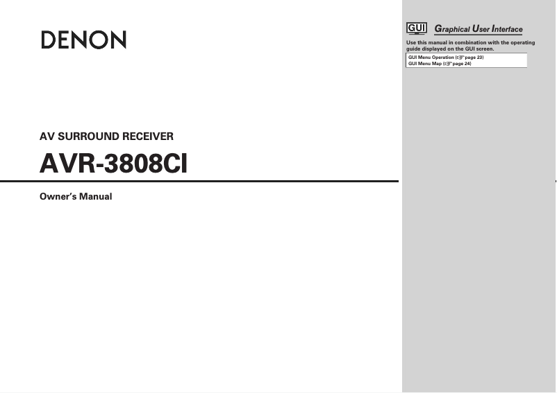 Page n°1 - Manuel utilisateur Denon AVR-3808CI