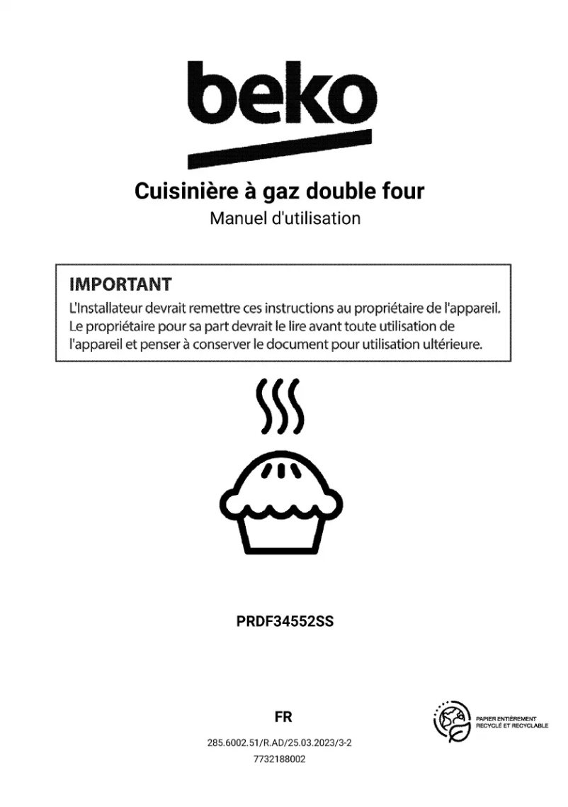 Image de la première page du manuel de l'appareil PRGR34552SS