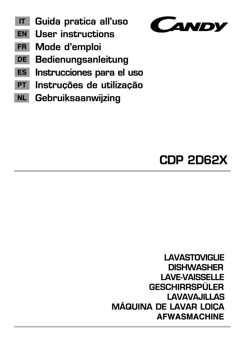 Image de la première page du manuel de l'appareil CDP 2D62X