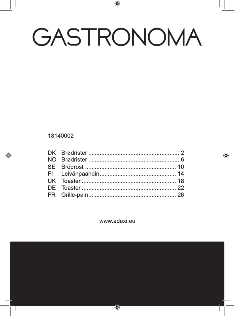 Página 1 del manual Manual de usuario Gastronoma 18140002