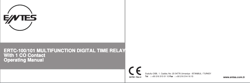 Image de la première page du manuel de l'appareil ERTC-101