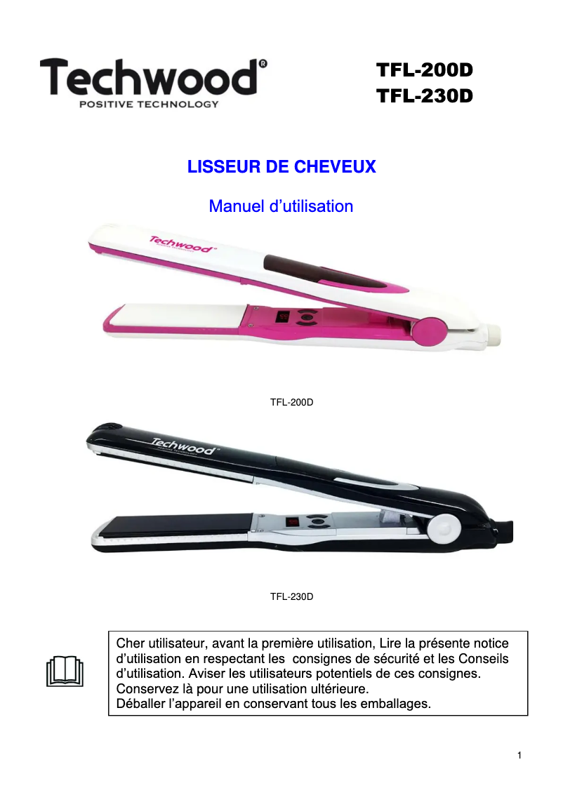 Image de la première page du manuel de l'appareil TFL-096