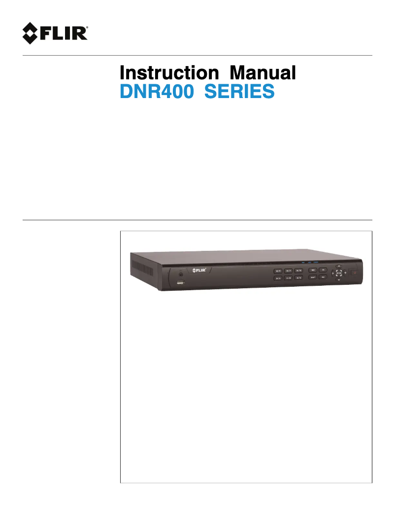 Page n°1 - Manuel utilisateur FLIR DNR416P2