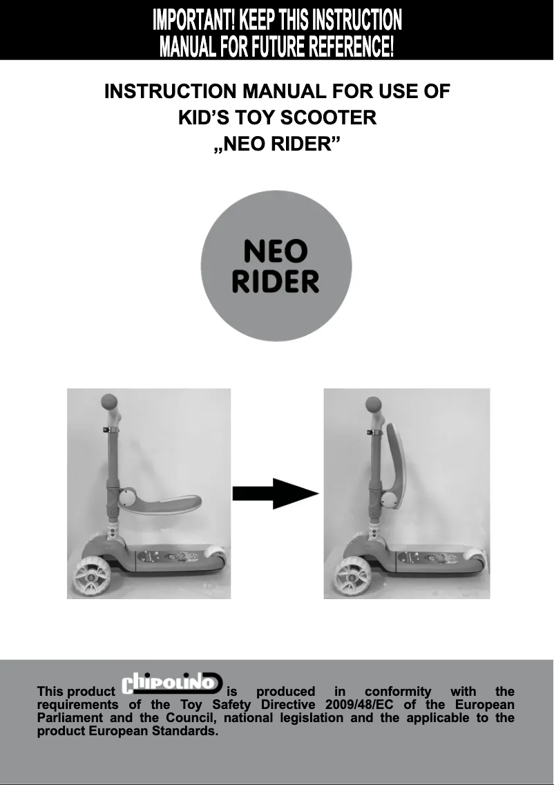 Page n°1 - Manuel utilisateur Chipolino 2 in 1 Neo Rider