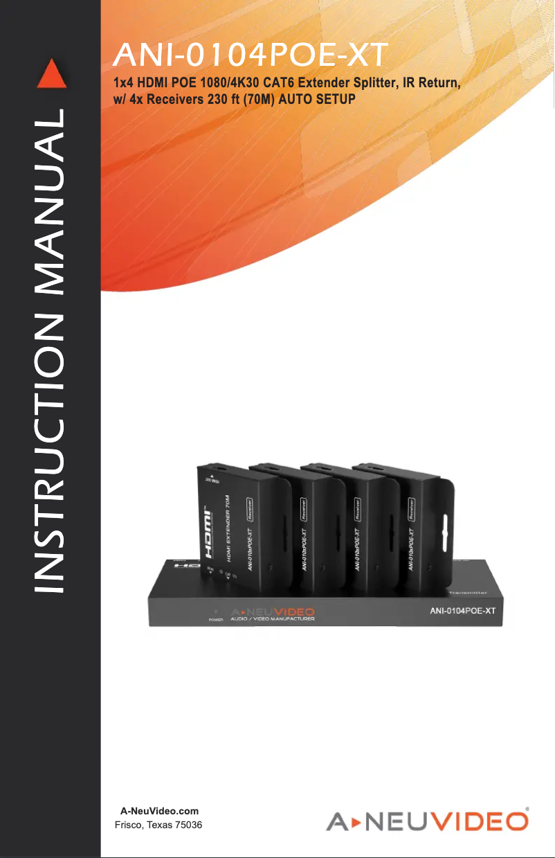 Page 1 de la notice Manuel utilisateur A-NeuVideo ANI-0104POE-XT