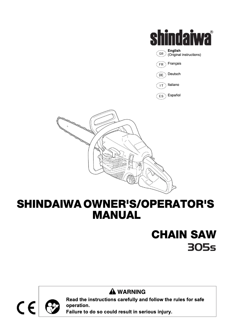 Página 1 del manual Manual de usuario Shindaiwa 305S