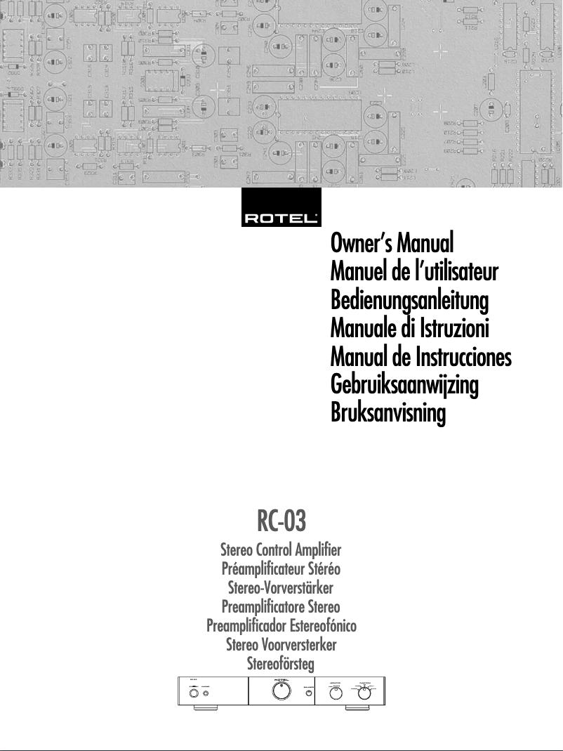 Image de la première page du manuel de l'appareil RC-03