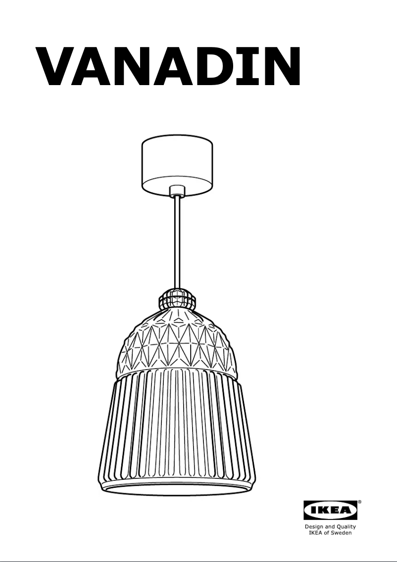 Page 1 de la notice Manuel utilisateur Ikea VANADIN