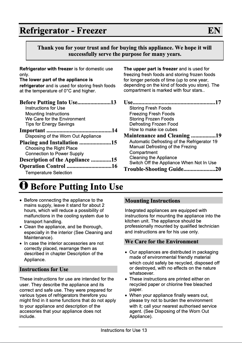 Image de la première page du manuel de l'appareil RBI4145W