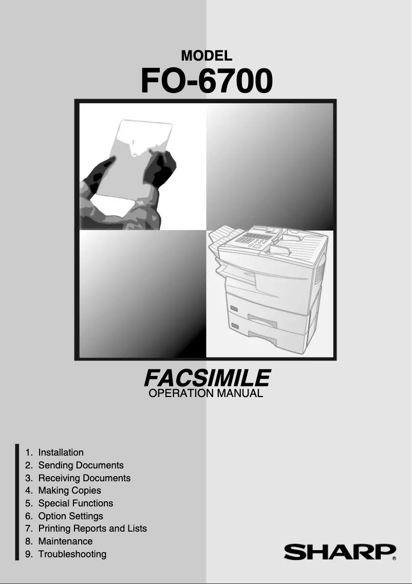 Image de la première page du manuel de l'appareil FO-6700