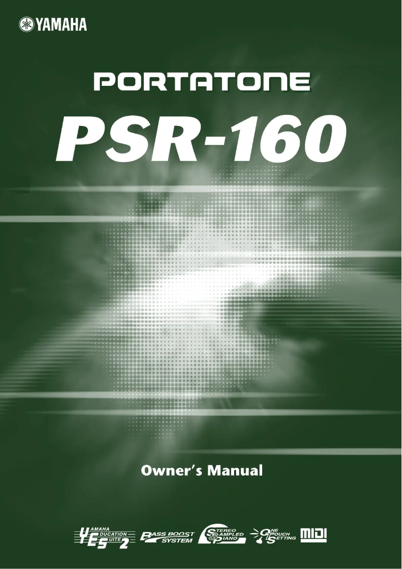 Page n°1 - Manuel utilisateur Yamaha Portatone PSR-160