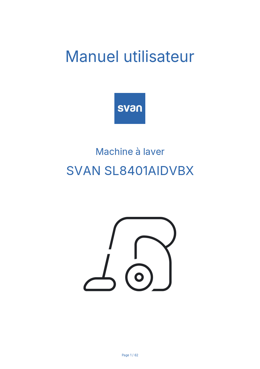 Page n°1 - Manuel utilisateur SVAN SL8401AIDVBX