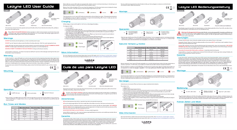Página 1 del manual Manual de usuario Lezyne Macro Drive (2013)
