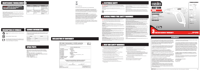 Image de la première page du manuel de l'appareil HGN-2000U