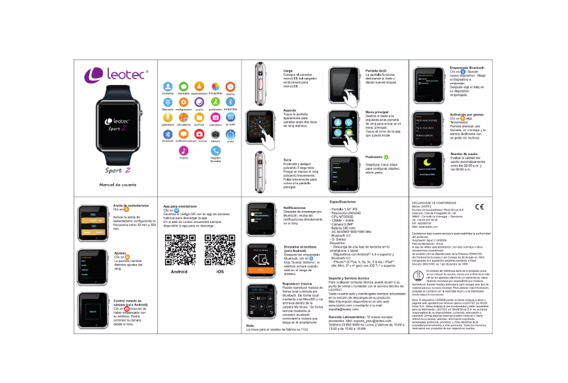 Page 1 de la notice Manuel utilisateur Leotec Sport Z