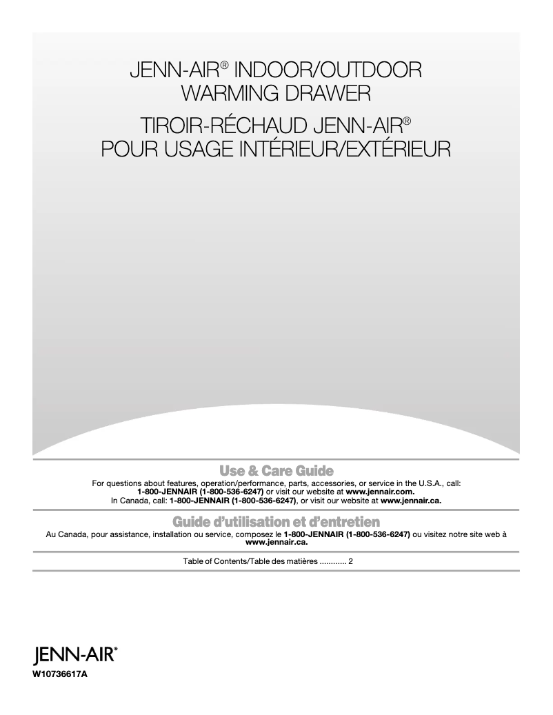 Page 1 de la notice Manuel utilisateur JennAir JWD3030ES