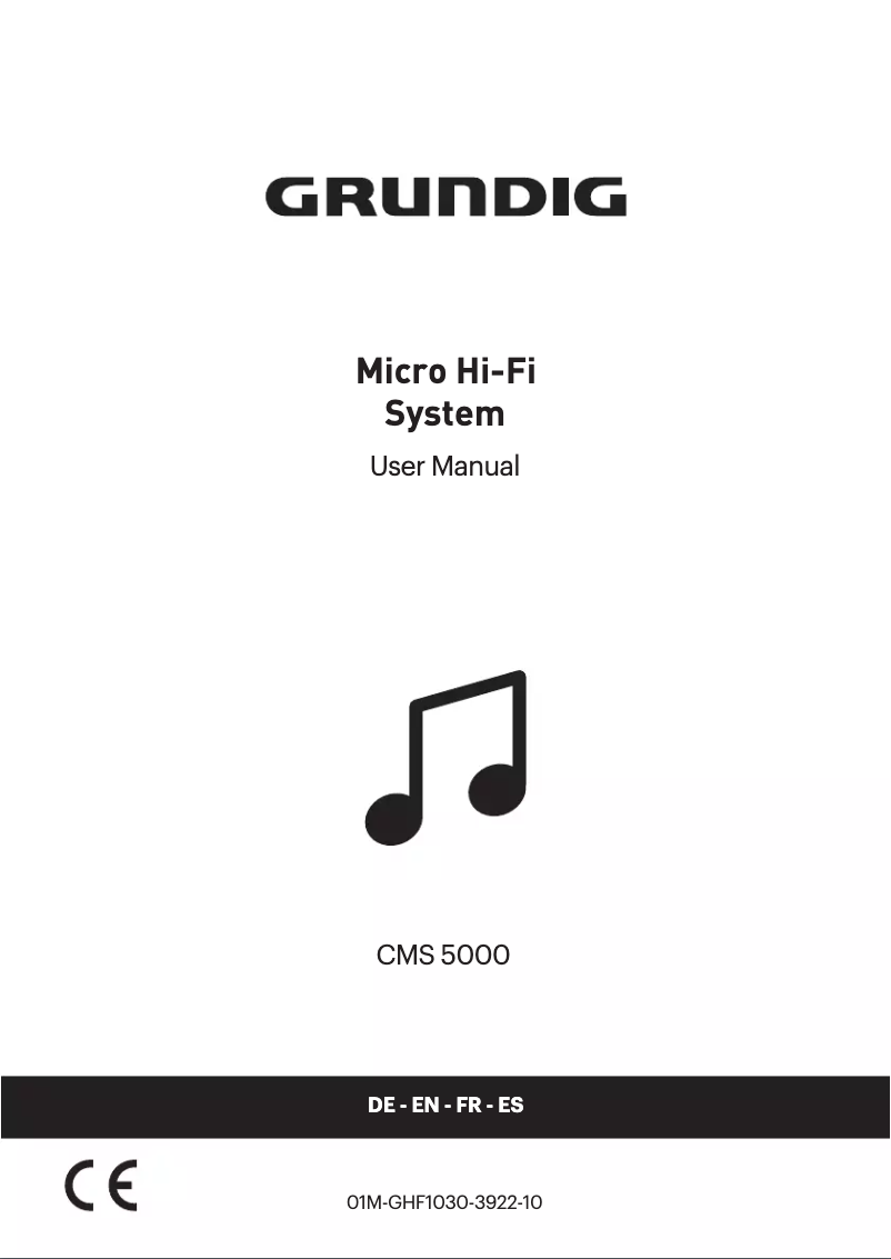 Page 1 de la notice Manuel utilisateur Grundig CMS 5000 BT DAB+ WEB