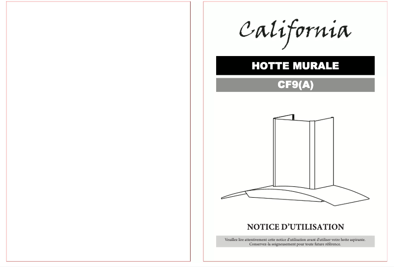 Page n°1 - Manuel utilisateur California CF9(A)
